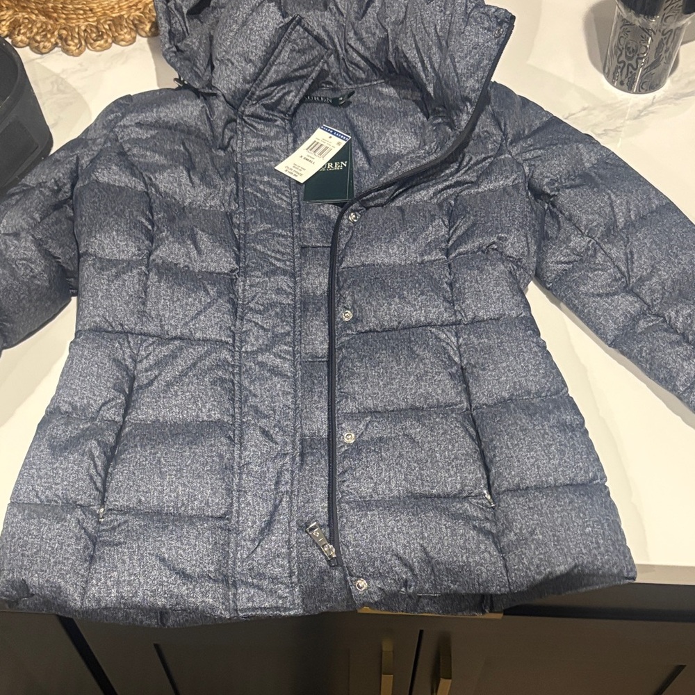 Ralph Lauren womens Charcoal Puffer Jacket